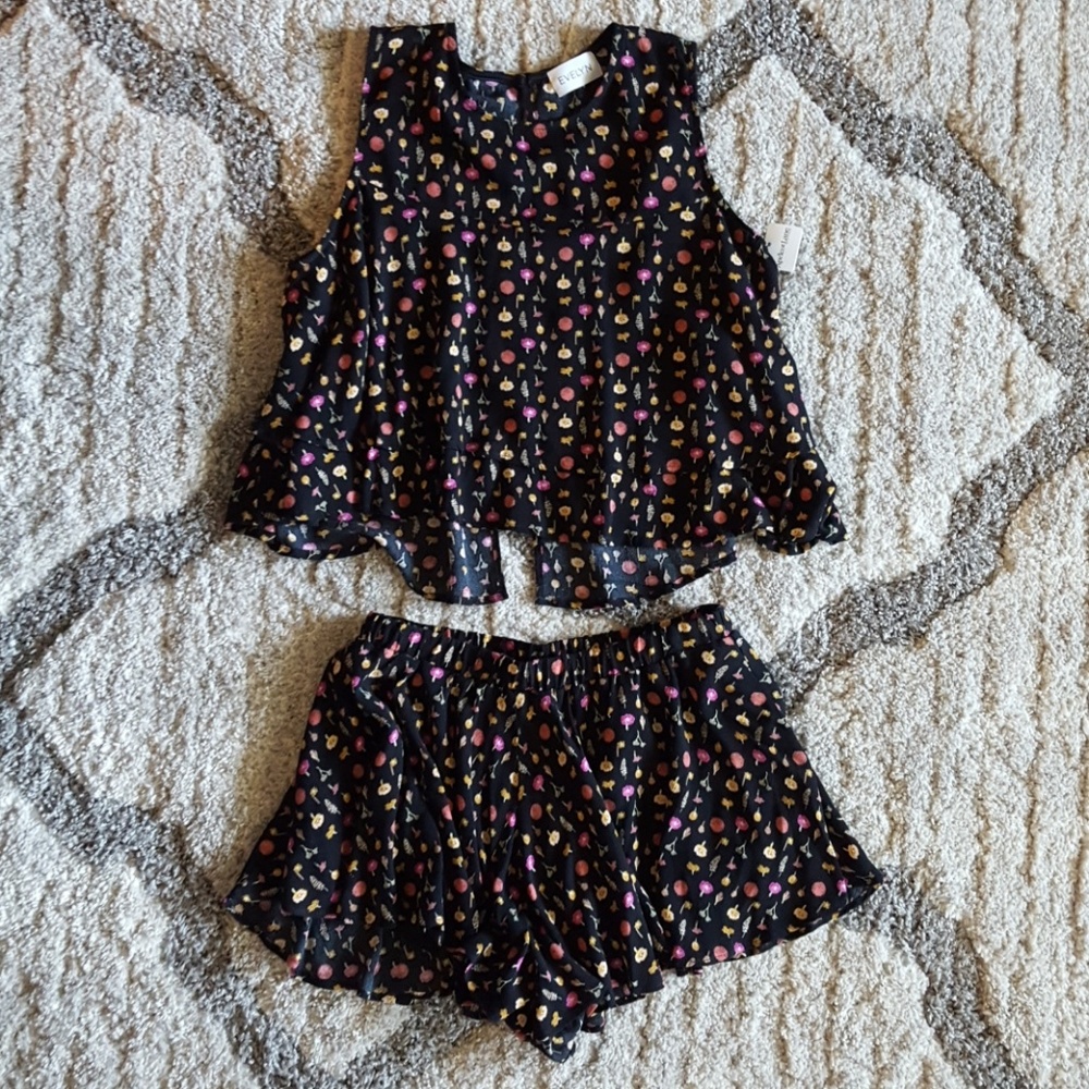 Floral Top and Shorts Set
